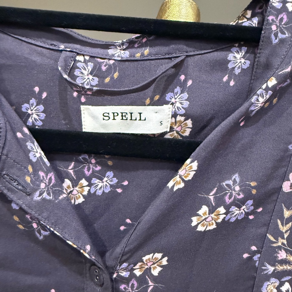 Spell Long Sleeve Dress in Purple Floral - Picture 2 of 4